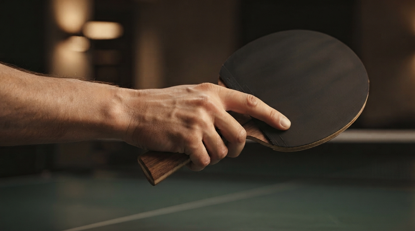 La empuñadura de la Raqueta de Tenis de Mesa